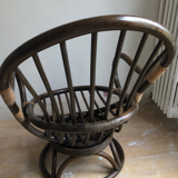 Lot of two rotating rattan chairs