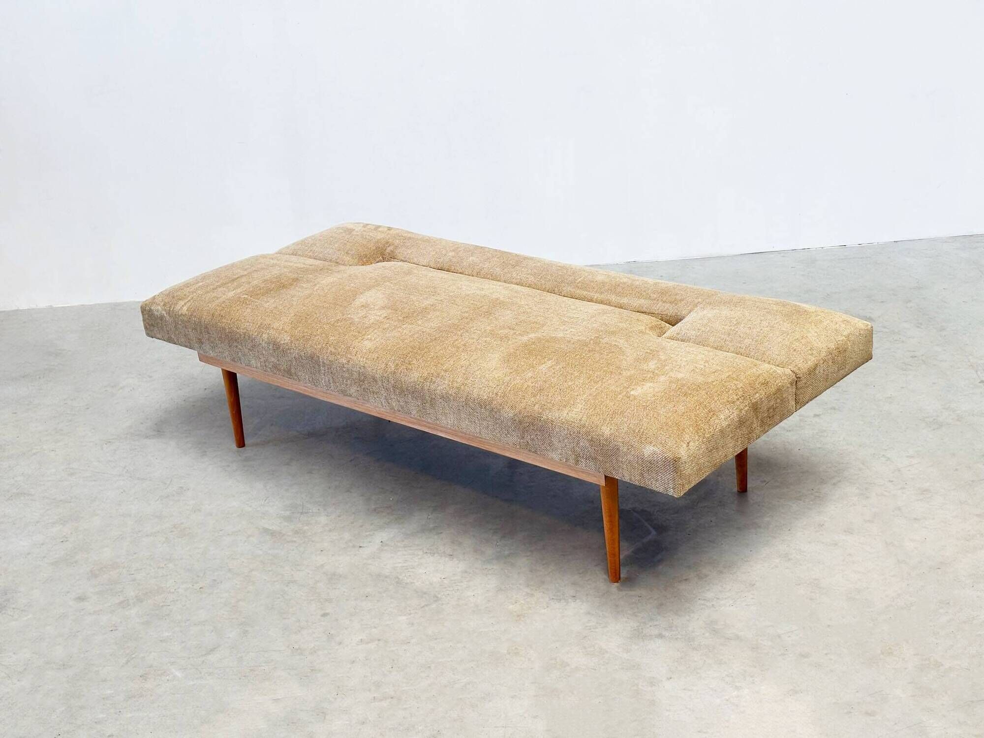 1970's German wooden sofa / daybed