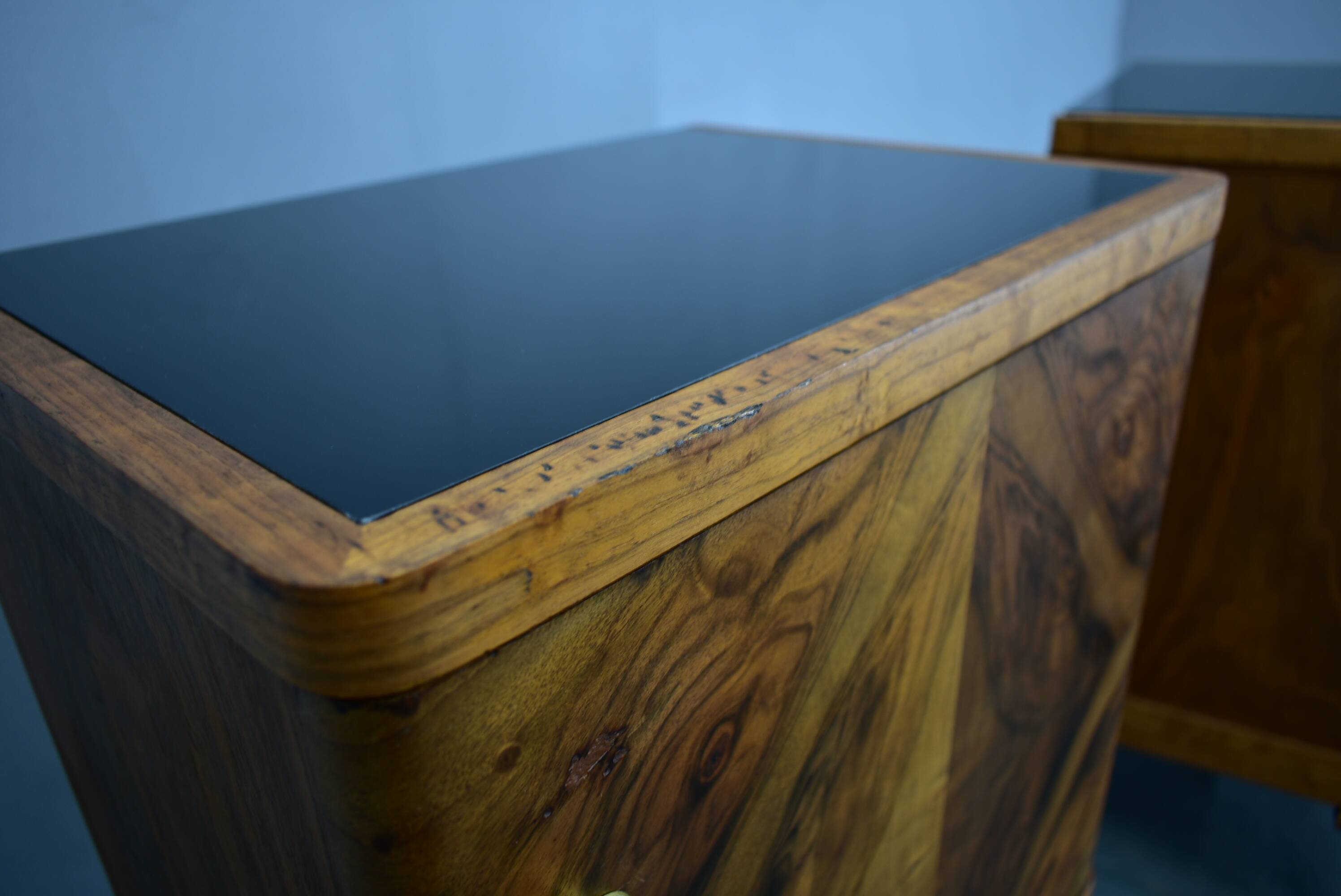 1932s pair of art deco bedside tables, Czechoslovakia