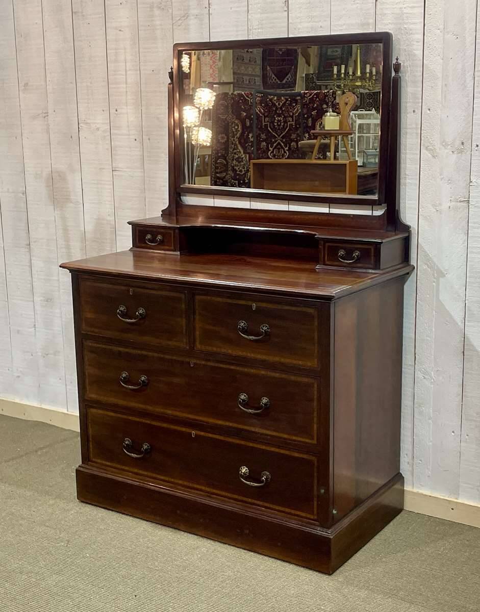 English mahogany dressing table from the early 20th century - L=1m, D=53cm, H=1m50.