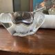 2 crystal salters and their crystal spoons "Daum France"