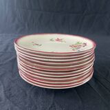 12 Digoin Sarreguemines "Strasbourg" pattern dinner plates