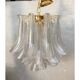 Sculptural Pair of Mazzega Style Murano Glass Selle Chandeliers