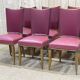 Set of 6 beech chairs with skai in the style of Jules Leleu.