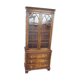 Mahogany bookcase with brushing slide