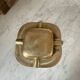 Vintage square brass ashtray