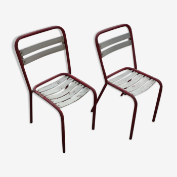 Duo de chaises bistrot en tôle