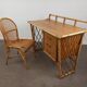 Bureau et sa chaise en rotin