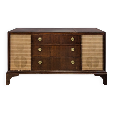 Meuble à Vinyles et Hi-Fi en acajou