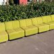 Set of 6 modular vintage Space Age armchairs - Green & Orange