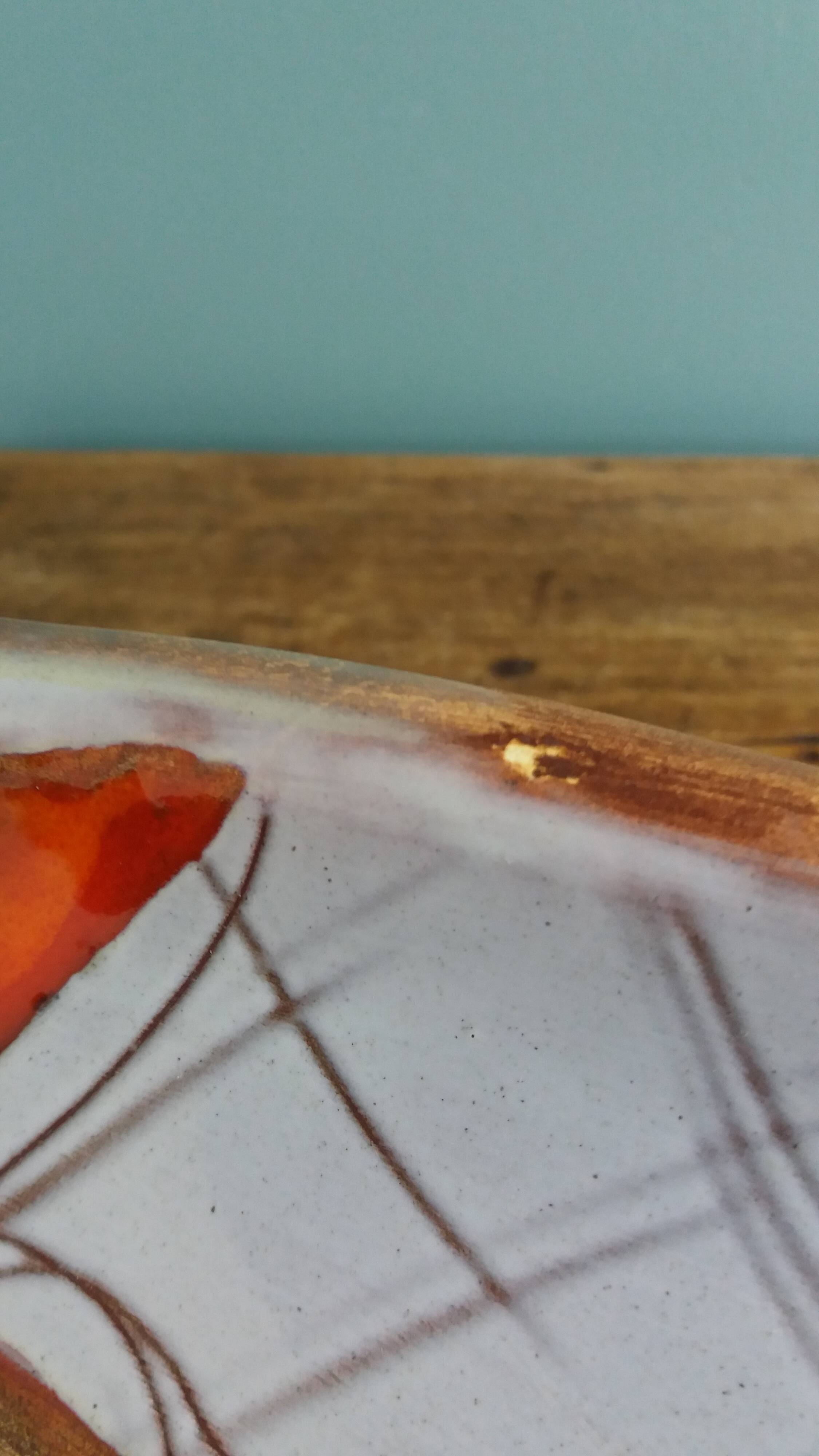 Plate signed Monique Brunner, Pansier, Pottery of the Aquarius, Vallauris