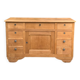 9-drawer art deco sideboard in solid raw oak