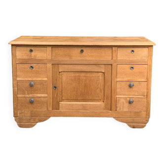 9-drawer art deco sideboard in solid raw oak