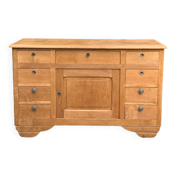 Buffet 9 tiroirs art déco chêne brut massif