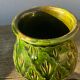 4 verres ou tasses en céramique grès émaillé vert