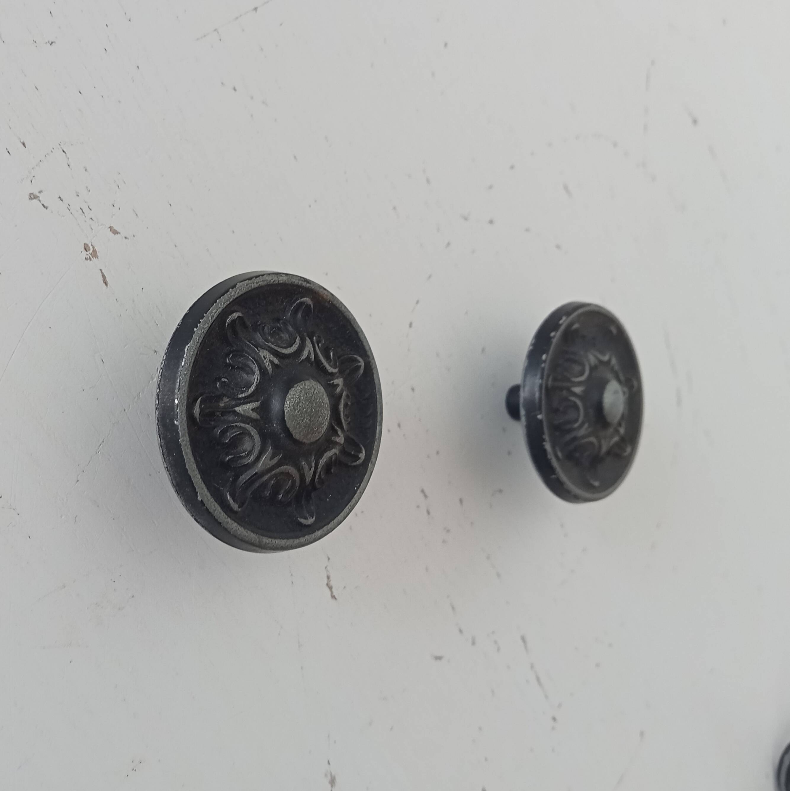 Pair of solid aluminium Victorian-style handles
