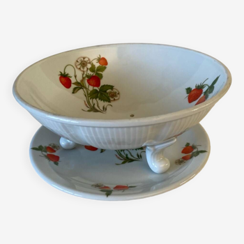 Egouttoir à fruits fraises porcelaine Limoges Pillivuyt