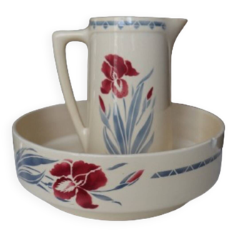 Art nouveau earthenware pitcher luneville