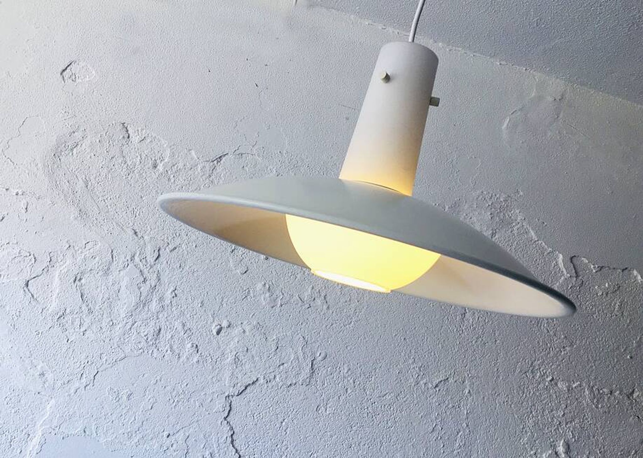 German opaline and metal pendant light, 1960s