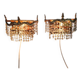 2 appliques Strass - dorées - Années 60