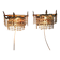 2 appliques Strass - dorées - Années 60