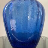 Vase vintage en verre bullé