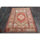 1970s Vintage Turkish Hand-Knotted Wool Cotton Red Area Rug 110x186