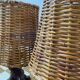 60s vine and rattan lamps (X2)