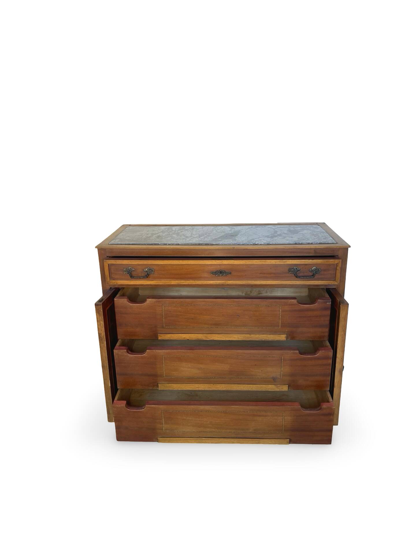 Commode de style Art Déco en bois de cerisier et noyer.