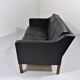 Black leather sofa by Børge Mogensen for Fredericia, Denmark