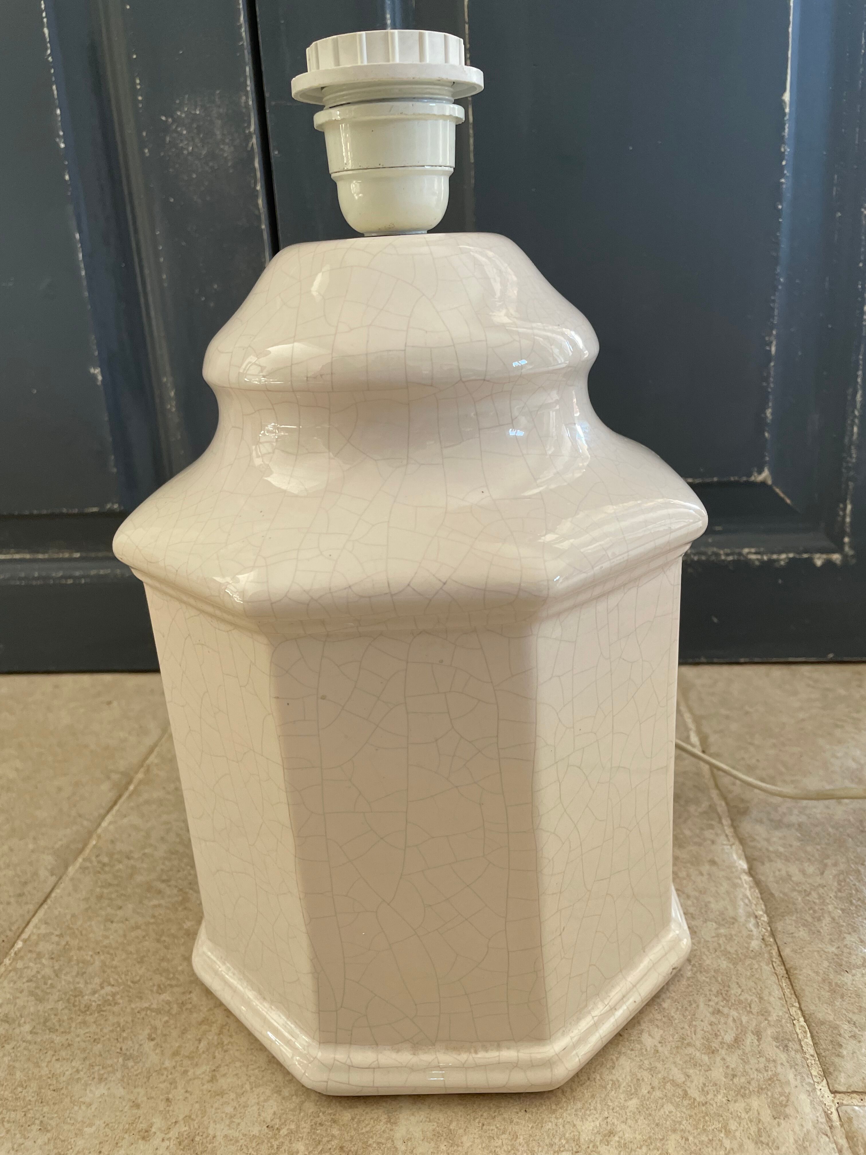 Vintage cracked ceramic lamp