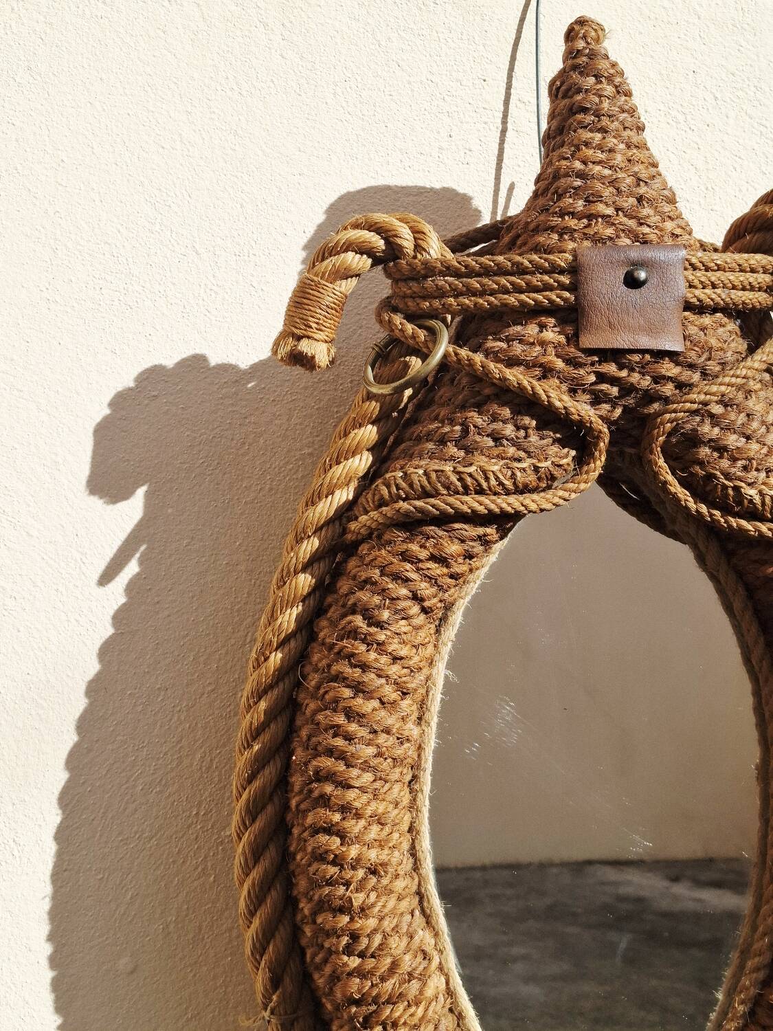 Rope mirror by Audoux-Minnet 1950