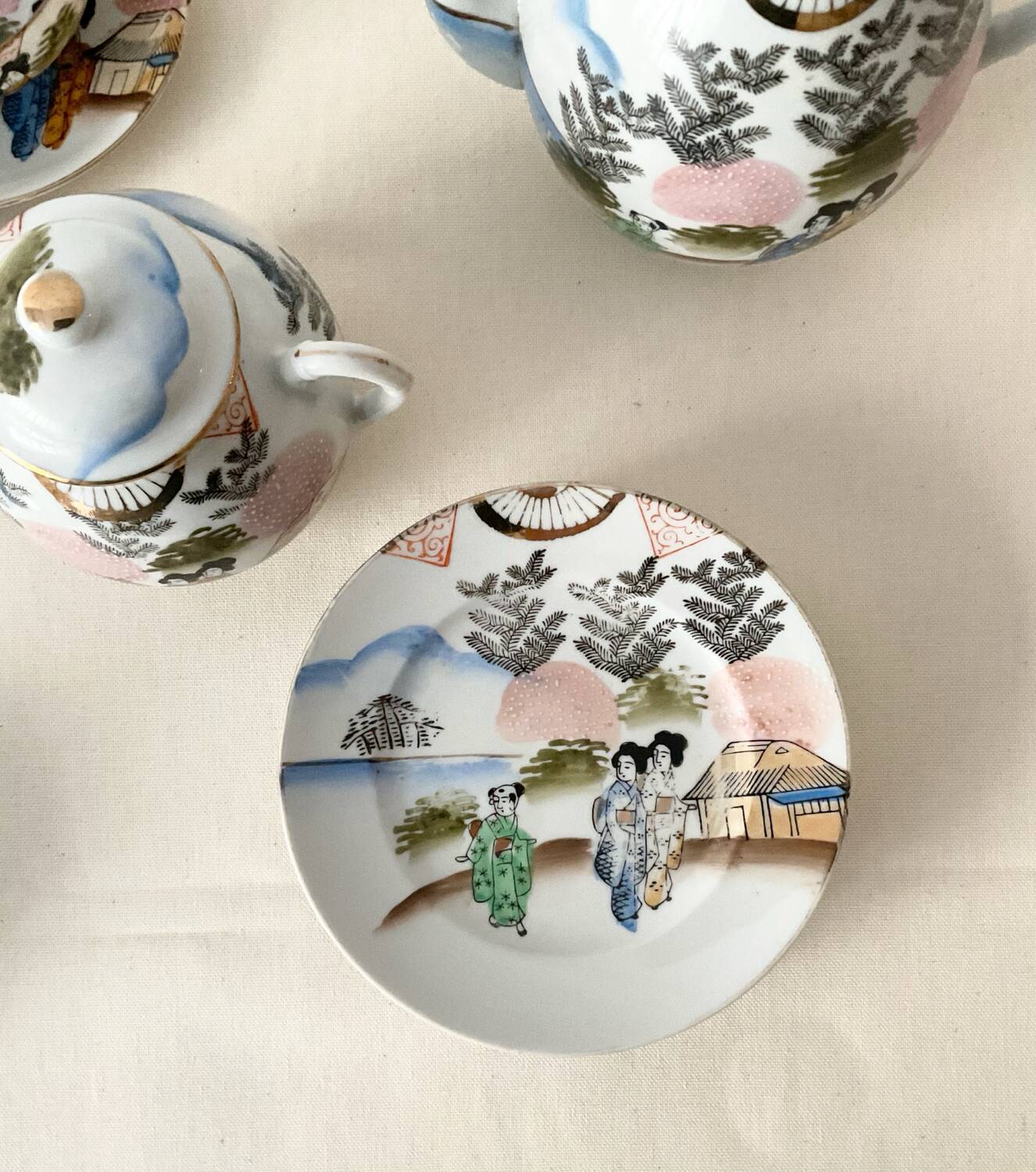 Vintage Japanese porcelain tea set – Asian decor