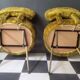 Vintage PELFRAN style armchairs with fur upholstery