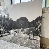 Ancienne photographie montagne noir et blanc XXL