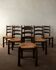 Vintage French Brutalist Dining Chairs by Georges Robert, 1950s, Set of 6