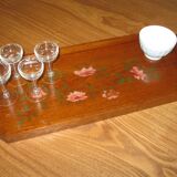 Wooden wooden art deco painted flowers