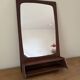Vintage Danish teak mirror with shelf - midcentury mirror
