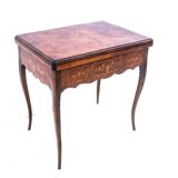 An inlayed table - a card game, France, circa 1900.
