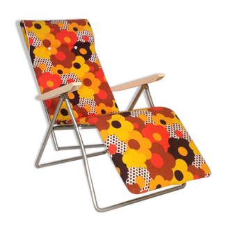 Chaise longue transat pliante vintage