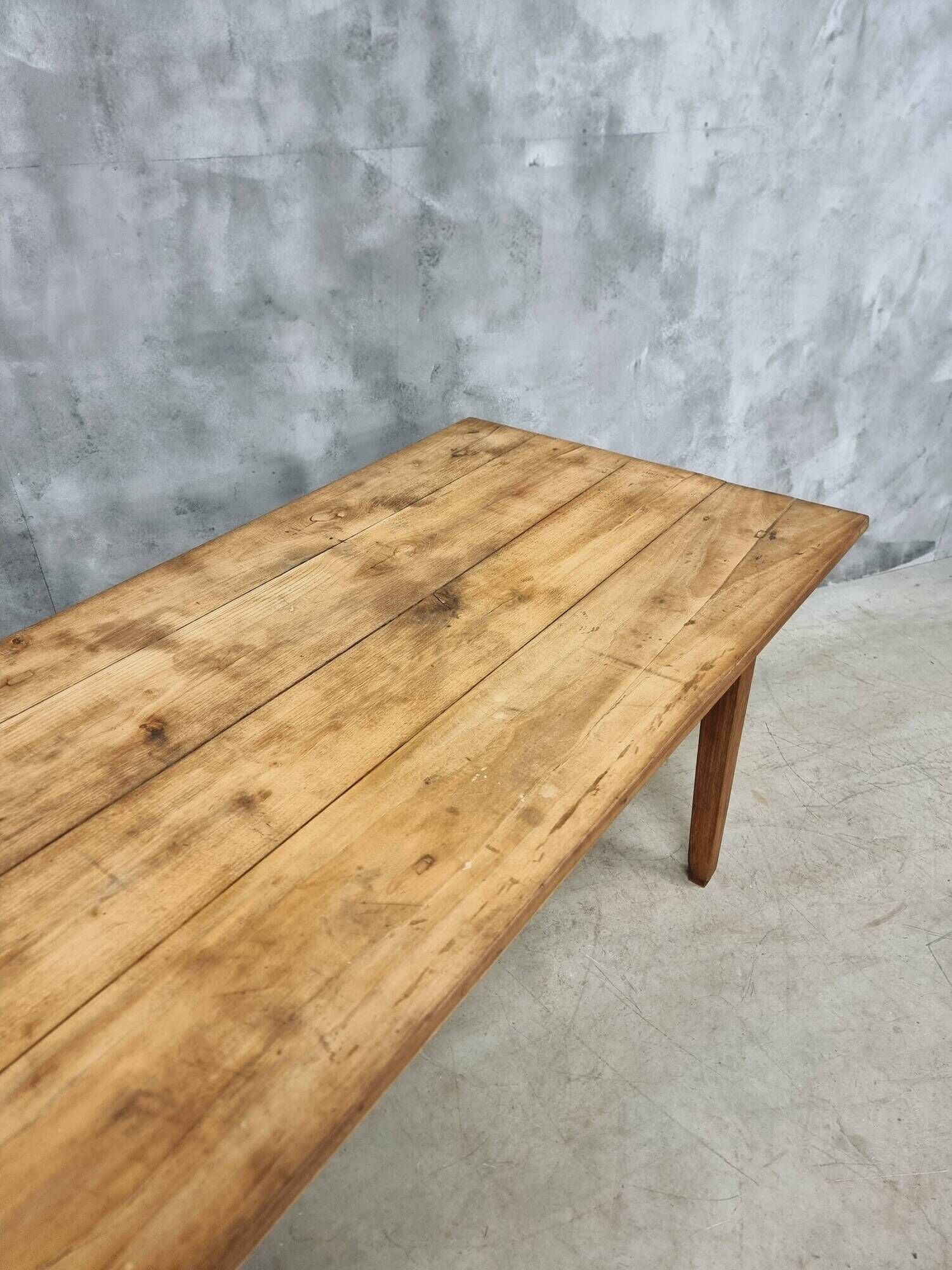 Antique Farmhouse Table French Dining Table in Chestnut Wood 80x200