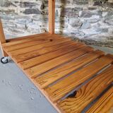 Old vintage pine serving trolley