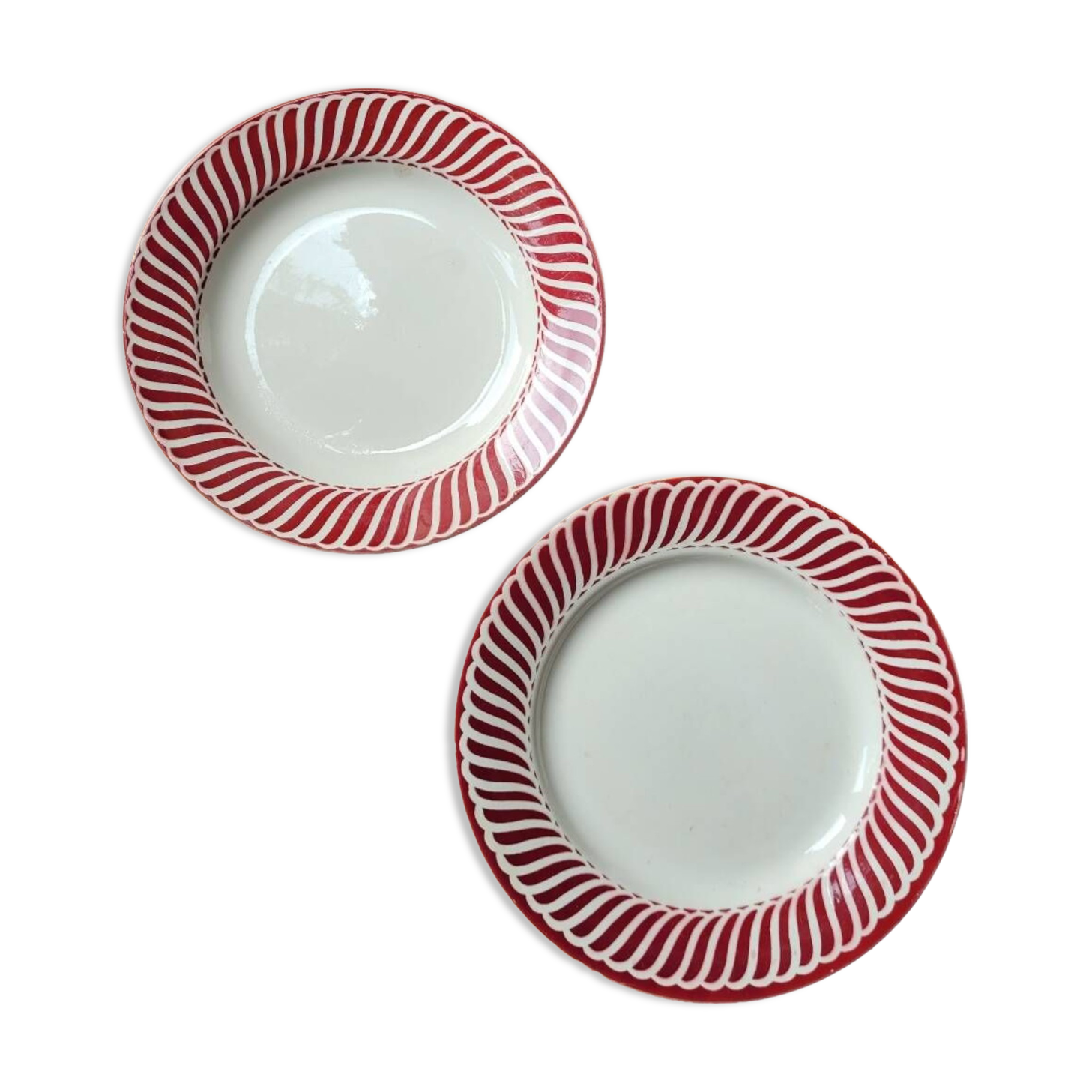 Two Jaquot Digoin Sarreguemines flat plates