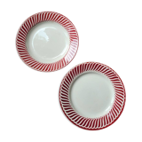 Two Jaquot Digoin Sarreguemines flat plates
