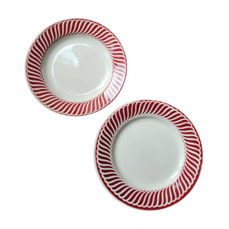 Two Jaquot Digoin Sarreguemines flat plates