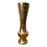 Vase en laiton doré gravé Indien