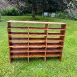 Antique wooden locker storage unit