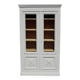 Magnificent old library/display cabinet in fir - white chalk patina.