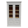 Magnificent old library/display cabinet in fir - white chalk patina.