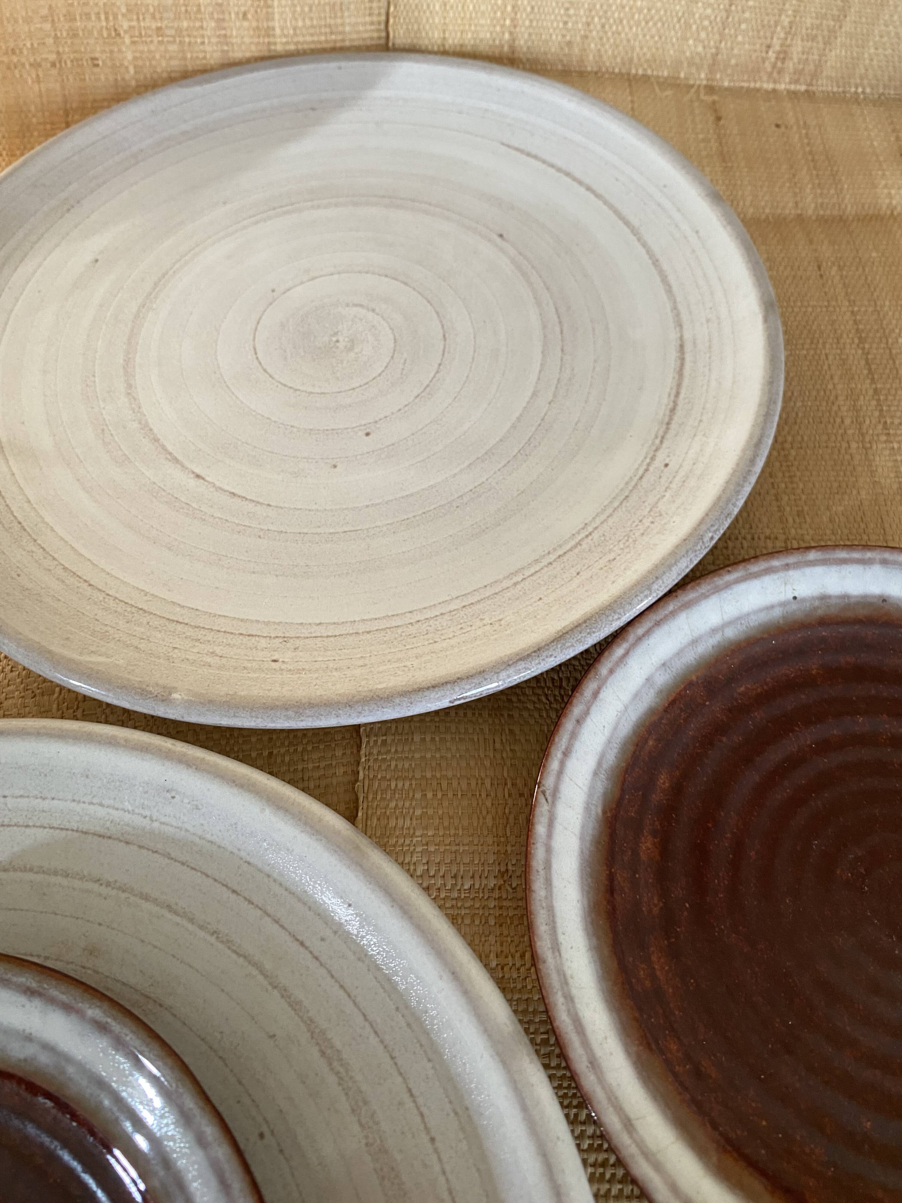 6 glazed stoneware plates, Denmark